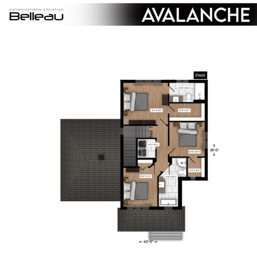 Ceci est le plan de l'étage, modèle Avalanche