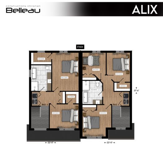 Ceci est le plan de l'étage, modèle Alix