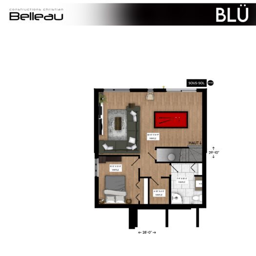 Ceci est le plan du sous-sol, modèle Blü