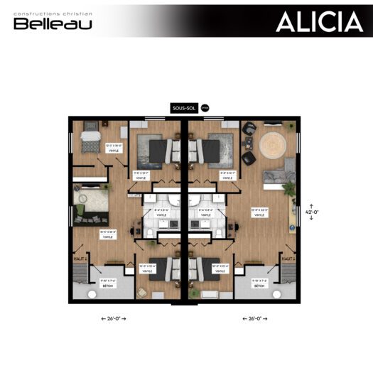 Ceci est le plan du sous-sol, modèle Alicia