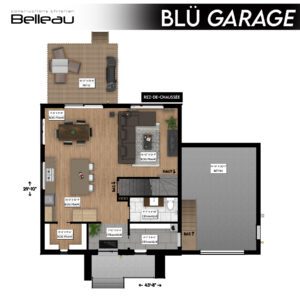 Ceci est le plan du rez-de-chaussée, modèle Blü garage