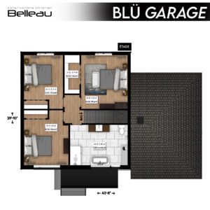 Ceci est le plan de l'étage, modèle Blü garage