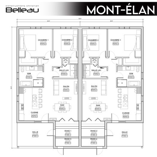 Ceci est le plan de rez-de-chaussée, modèlel Mont-Elan