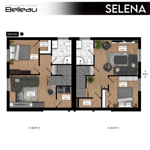 Ceci est le plan du sous-sol, modèle Selena