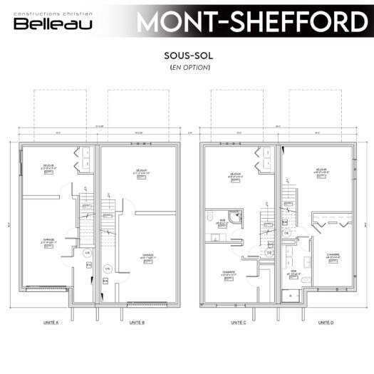 Ceci est le plan du sous-sol, modèle Mont-Shefford